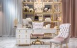 10 inspiracji na urządzenie biur w stylu glamour z funkcjonalnymi meblami