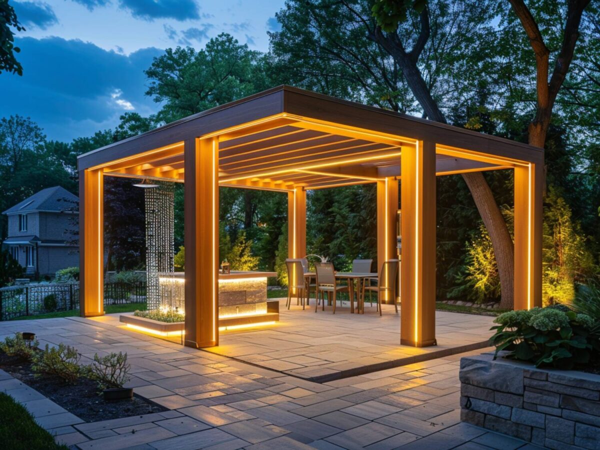 Jakie lampy ogrodowe najlepiej sprawdzą się w przestrzeniach przy pergolach w stylu glamour
