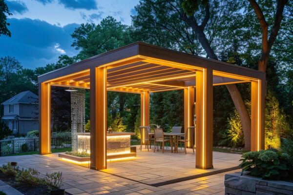 Jakie lampy ogrodowe najlepiej sprawdzą się w przestrzeniach przy pergolach w stylu glamour