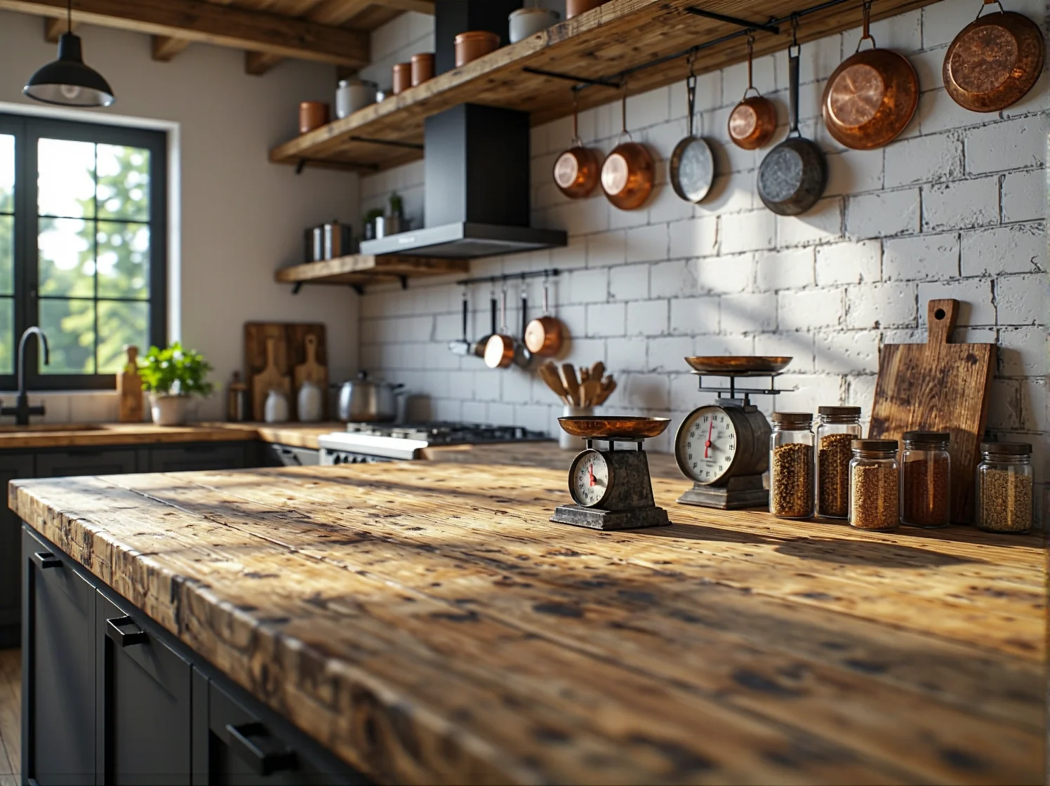 Oryginalna lampa stołowa z korzenia drewna z beżowym abażurem. Naturalne materiały w rustykalnych wnętrzach.