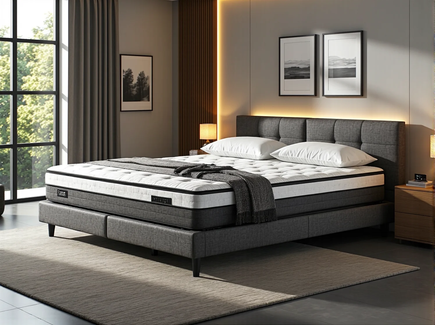 Nowoczesne łóżko z funkcją masażu, które zamienia sypialnię w domowe, prywatne SPA.