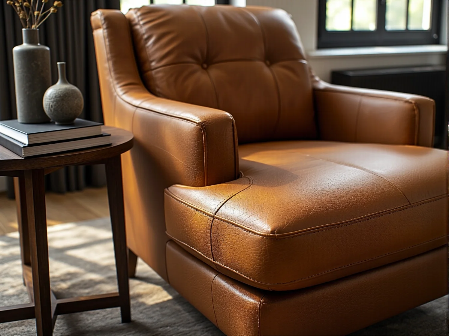 Warstwowe oświetlenie w luksusowym wnętrzu: lampa podłogowa i stołowa tworzą przytulną atmosferę.