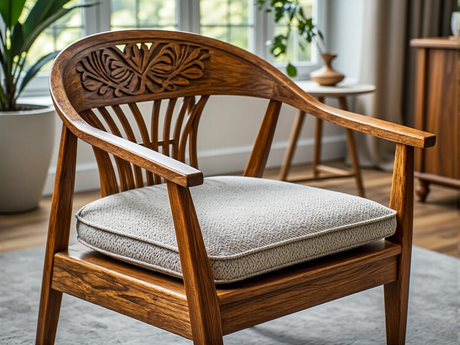 Zbliżenie na dłonie rzemieślnika szlifującego drewno. Dbałość o detale w procesie renowacji mebli.