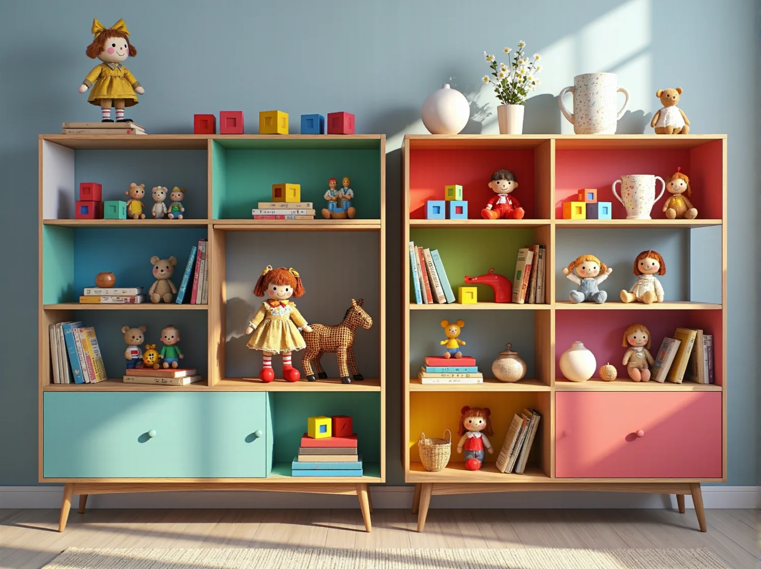 Pastelowe dodatki i meble tworzące magiczny klimat w pokoju dziewczynki w stylu retro.