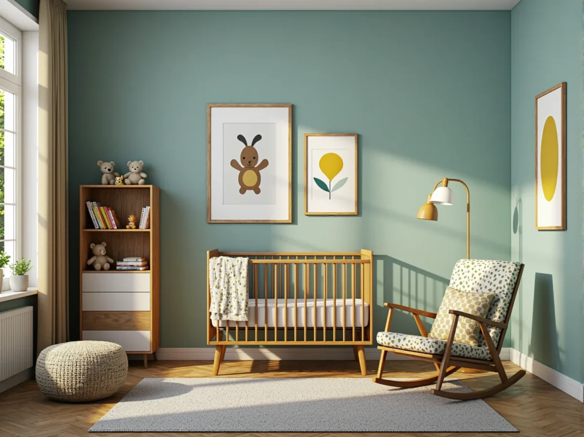 Drewniane łóżeczko niemowlęce w stylu retro z szczebelkami