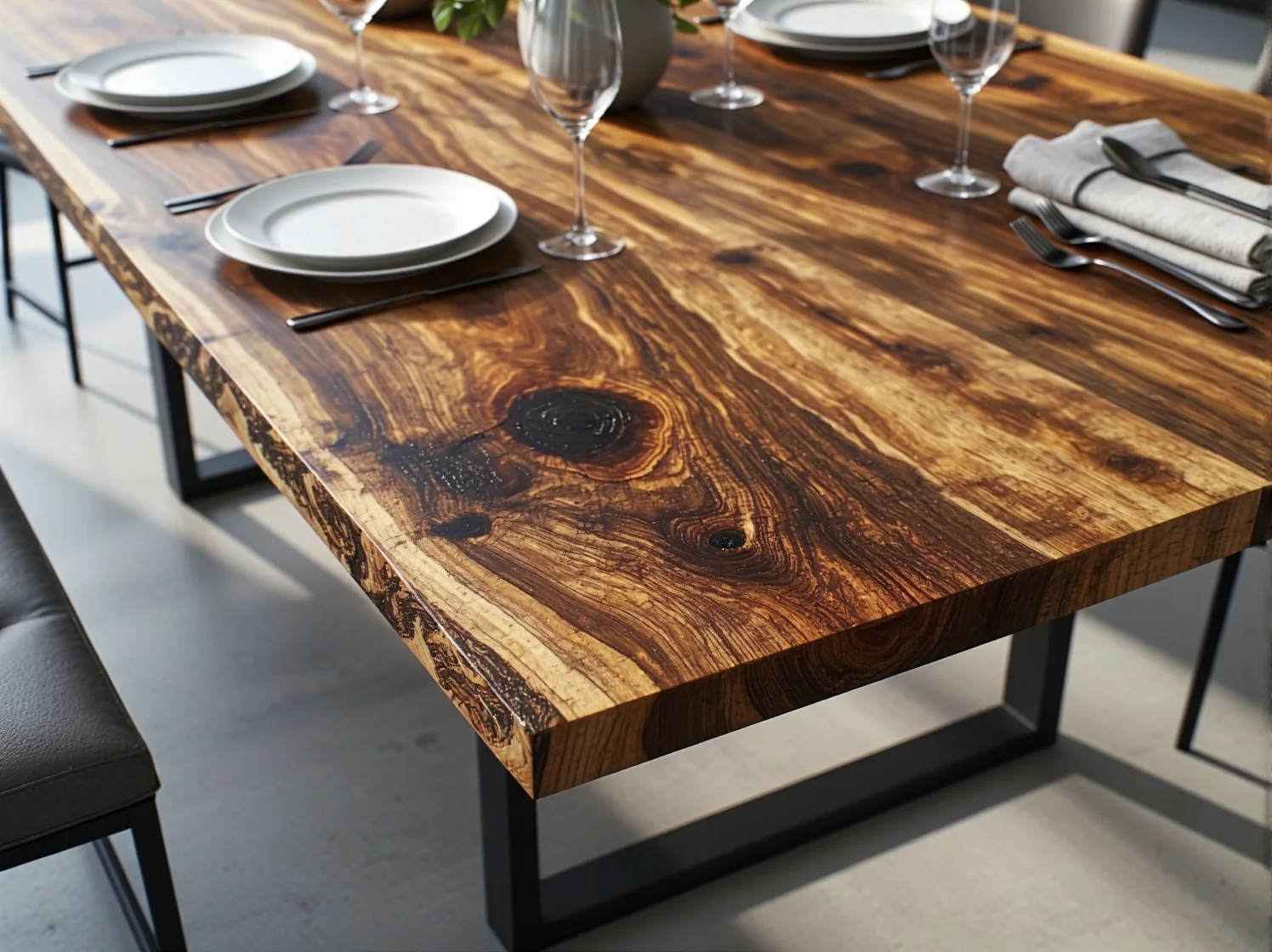 Zbliżenie na precyzyjną maszynę CNC wycinającą skomplikowany wzór w drewnianym froncie meblowym.