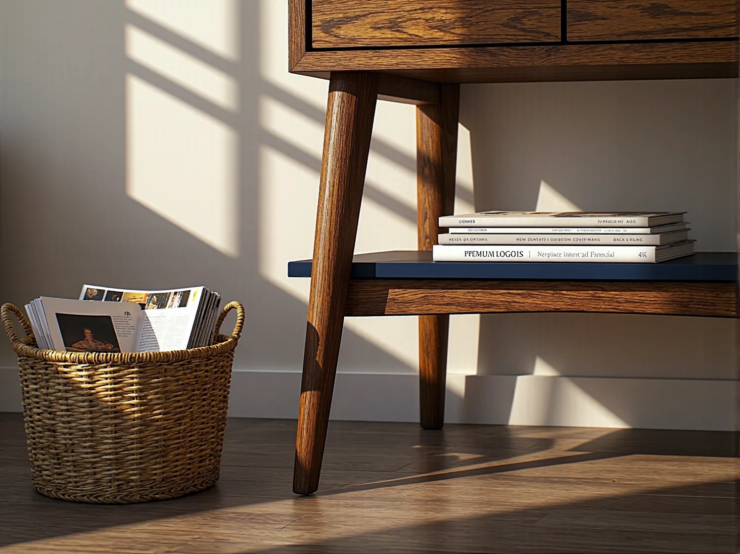 Stylowy detal odnowionej szafki nocnej. Złota gałka meblowa dodaje elegancji.